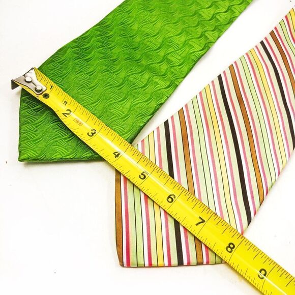 Bright Vintage Tie Bundle: RBM Green Silk & Wembley Striped Poly - Picture 12 of 12